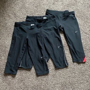 3 Pairs of Nike Capris running/workout Size Medium